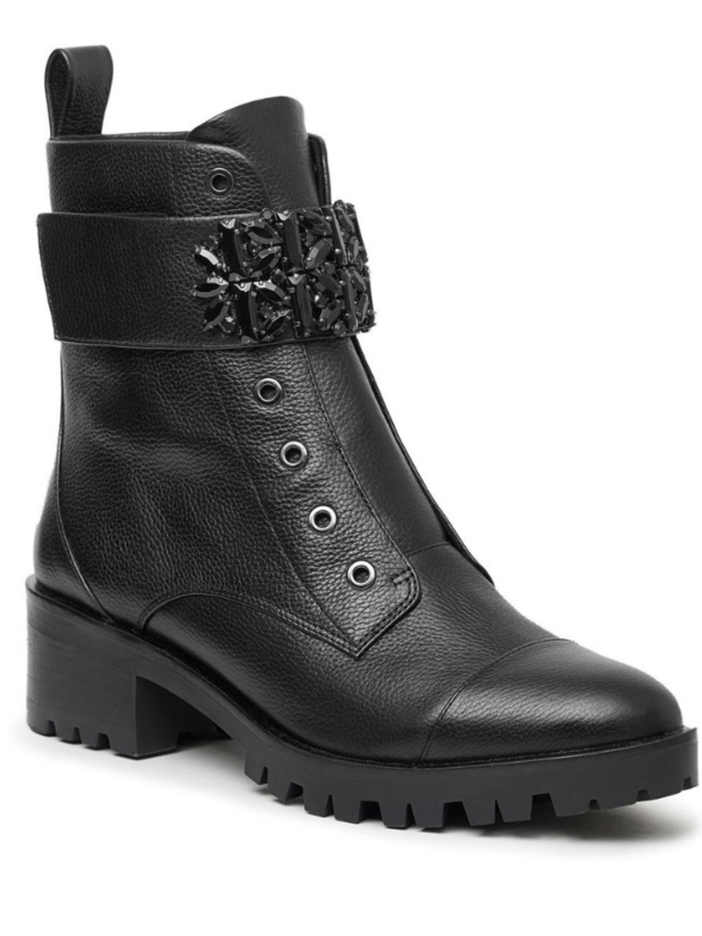 😍KARL LAGERFELD PARIS PIPPA EMBELLISHED MOTO BOOTS 🥾 8.5
